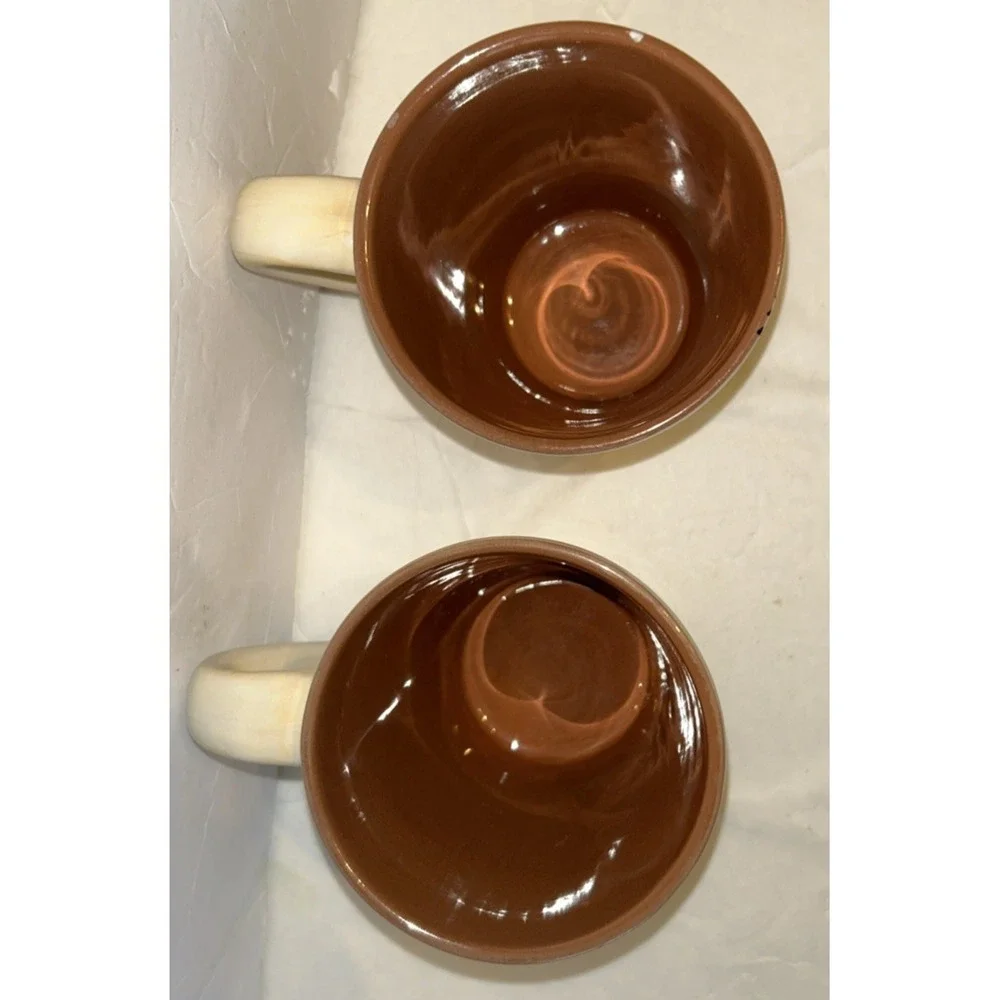 LOT 2 Pottery Barn Tree of Life Autumn Leaves Acorns Coffee Mugs